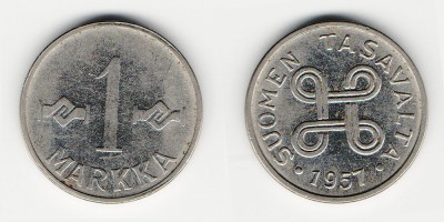 1 марка 1957 года