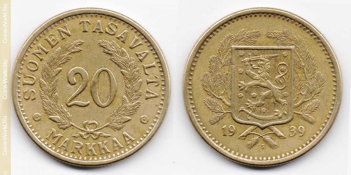 20 марок 1939 года Финляндия