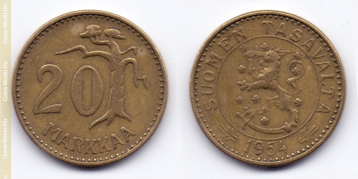 20 markkaa 1954 Finland