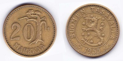 20 марок 1955 года