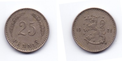 25 penniä 1921