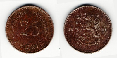 25 penniä 1929