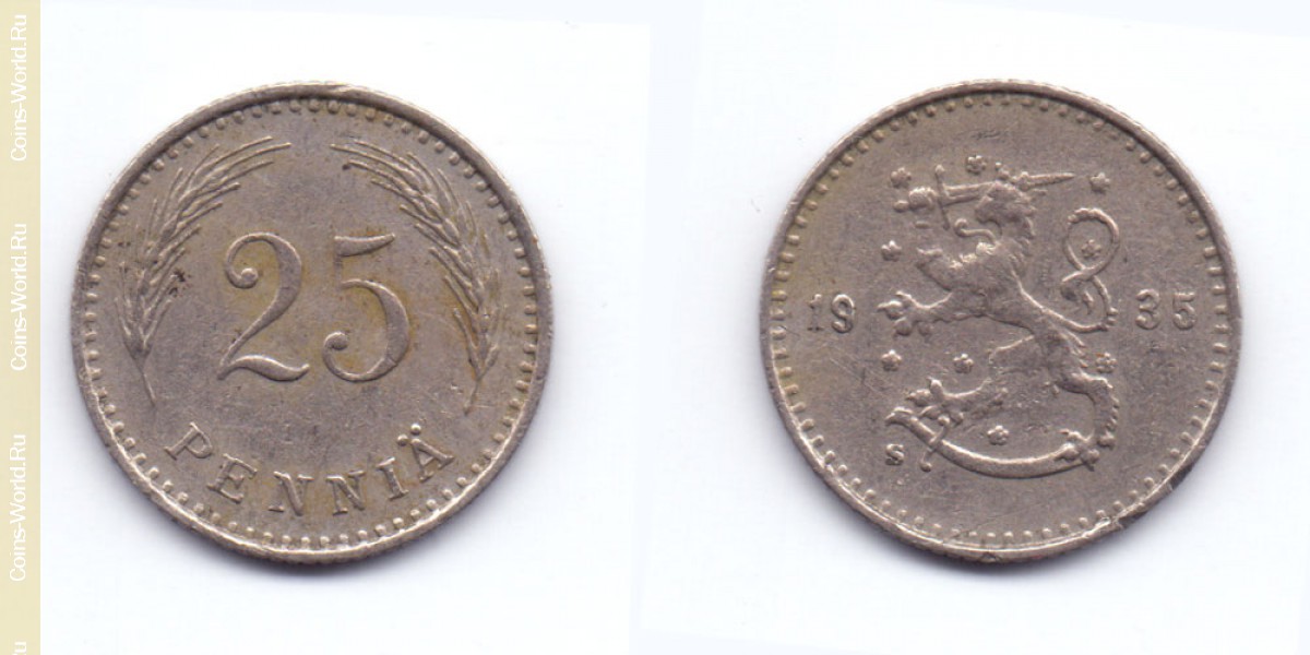 25 пенни 1935 года Финляндия