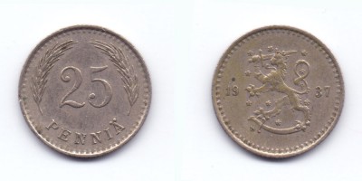 25 penniä 1937