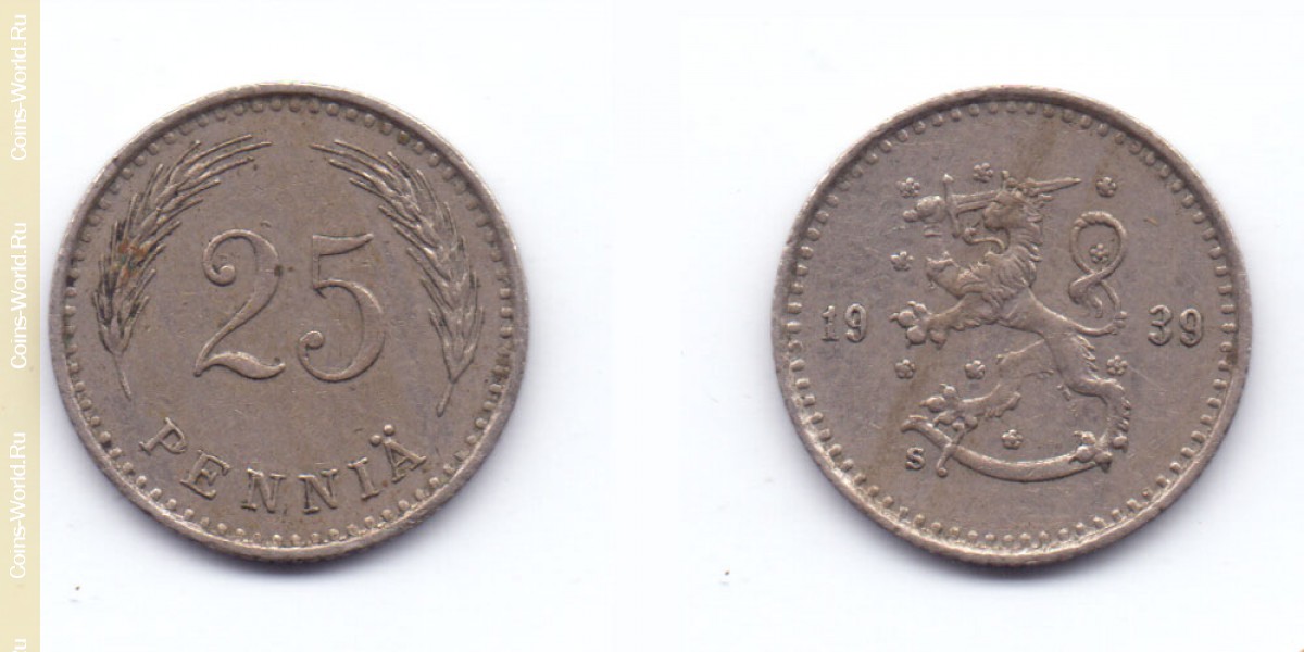 25 пенни 1939 года Финляндия