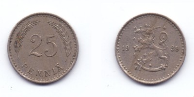 25 penniä 1939