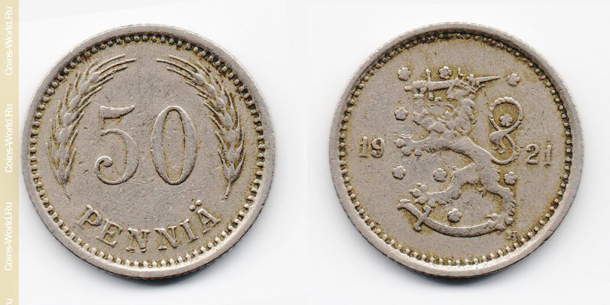 50 пенни 1921 года Финляндия