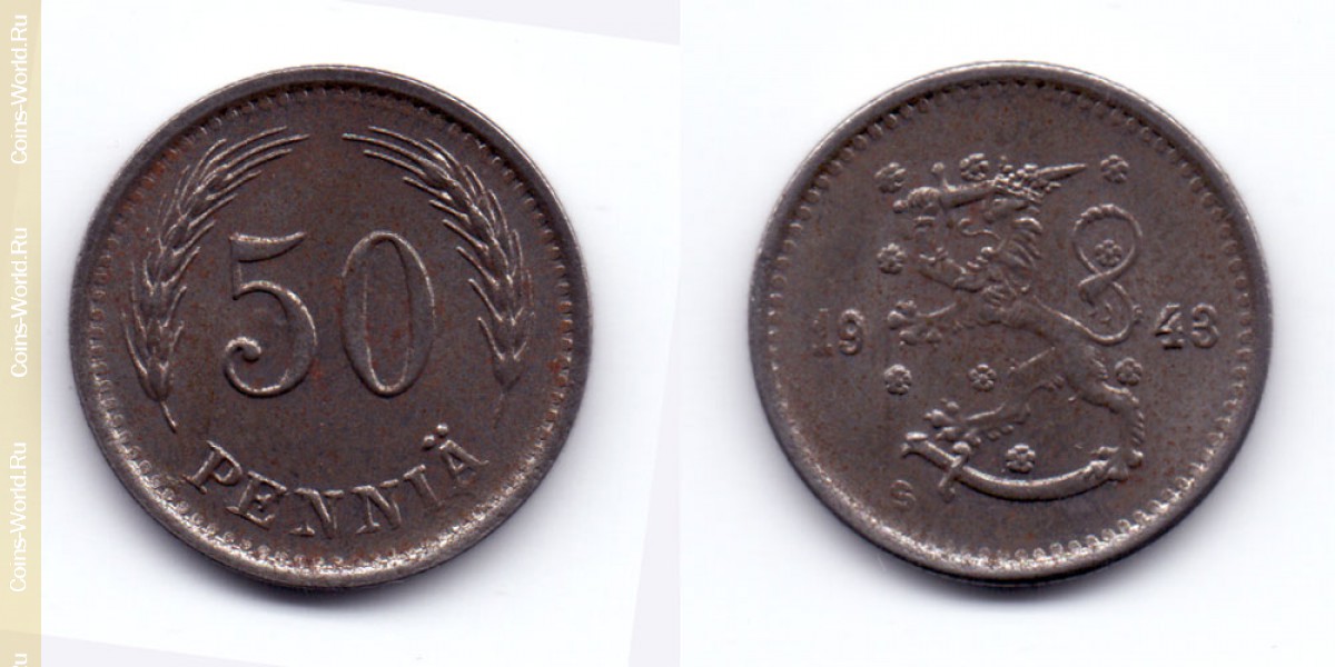 50 penniä 1943, Finlândia