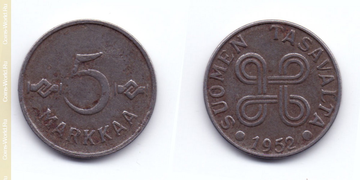 5 markkaa 1952 Finland