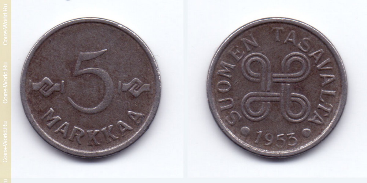 5 марок 1953 года Финляндия