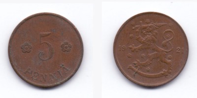 5 penniä 1921