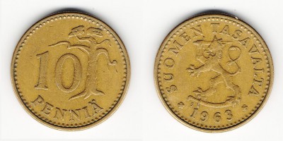 10 penniä 1963