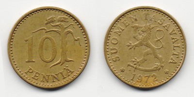 10 penniä 1972