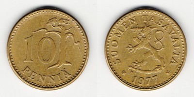 10 penniä 1977