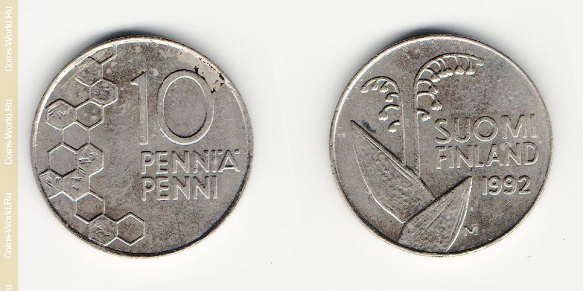10 penniä 1992 Finlandia