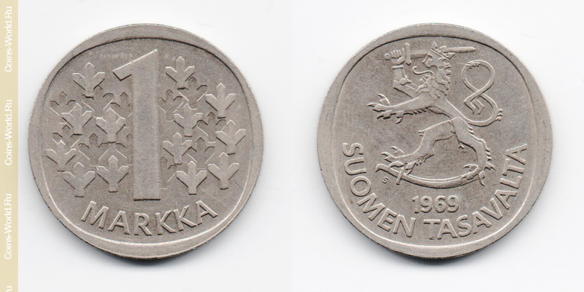 1 марка 1969 года Финляндия