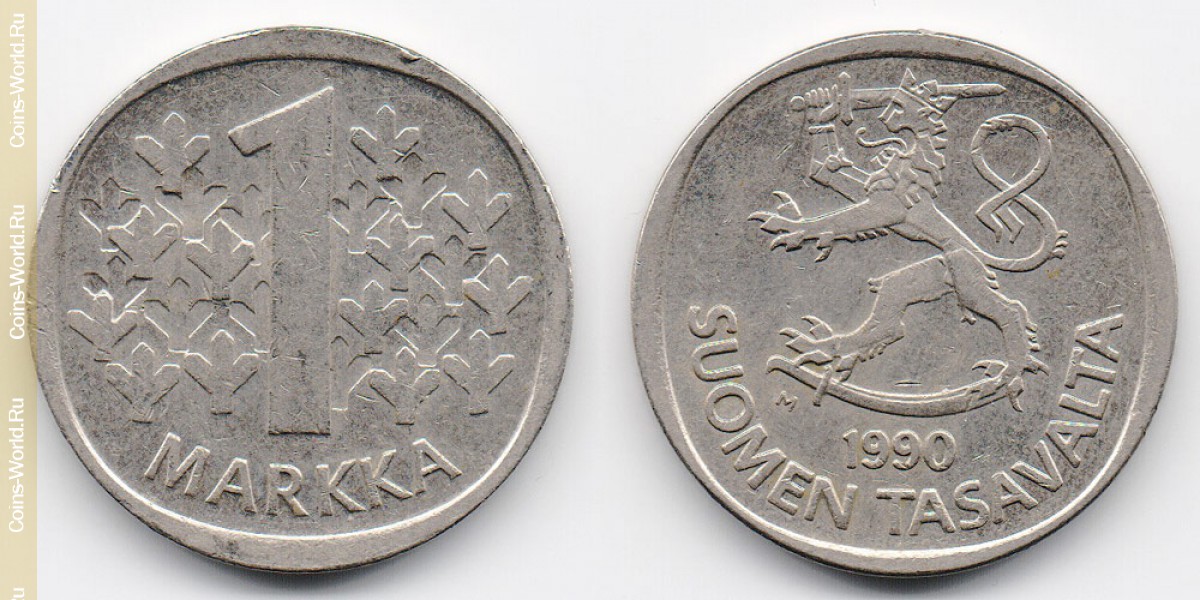 1 markka 1990 Finland