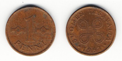 1 пенни 1963 года