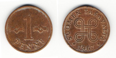1 пенни 1967 года 
