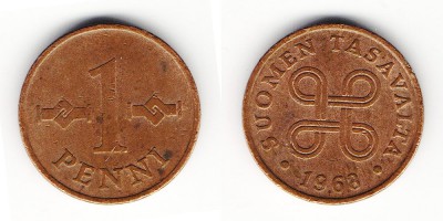 1 пенни 1968 года