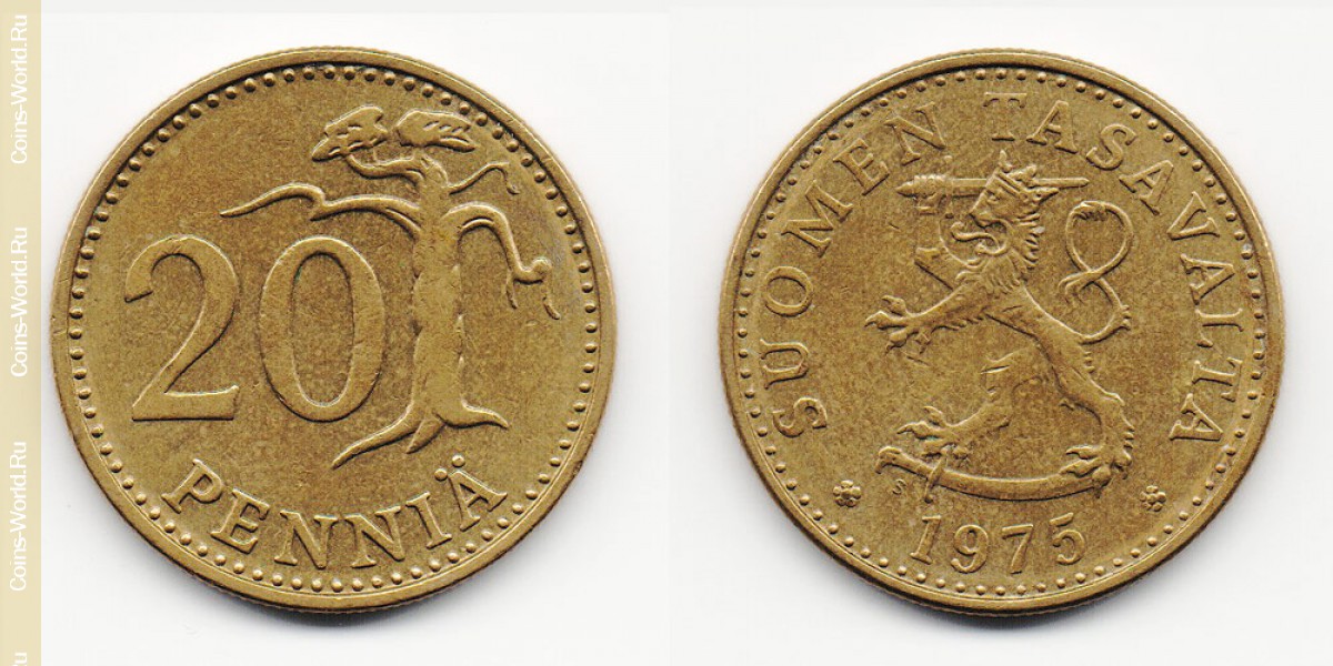 20 penniä, 1975 Finland