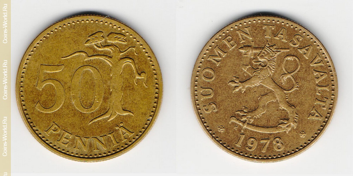 50 пенни 1978 года Финляндия