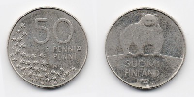 50 пенни 1992 года