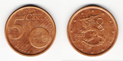 5 евроцентов 2001 года
