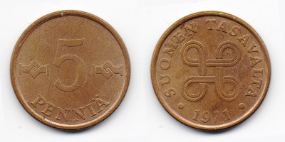 5 penniä 1971