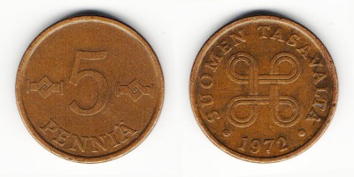 5 пенни 1972 года