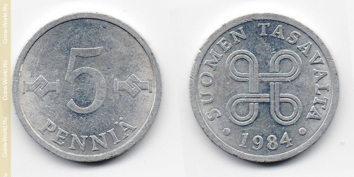 5 пенни 1984 года Финляндия