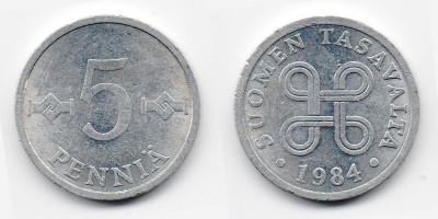 5 penniä 1984