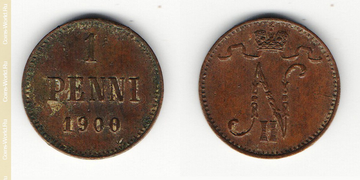 1 пенни 1900 года Финляндия