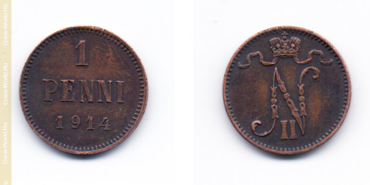 1 пенни 1914 года  Финляндия