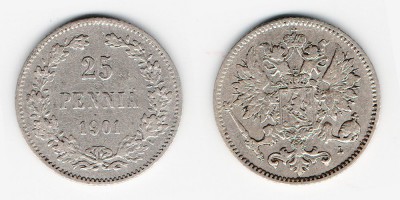 25 penniä 1901