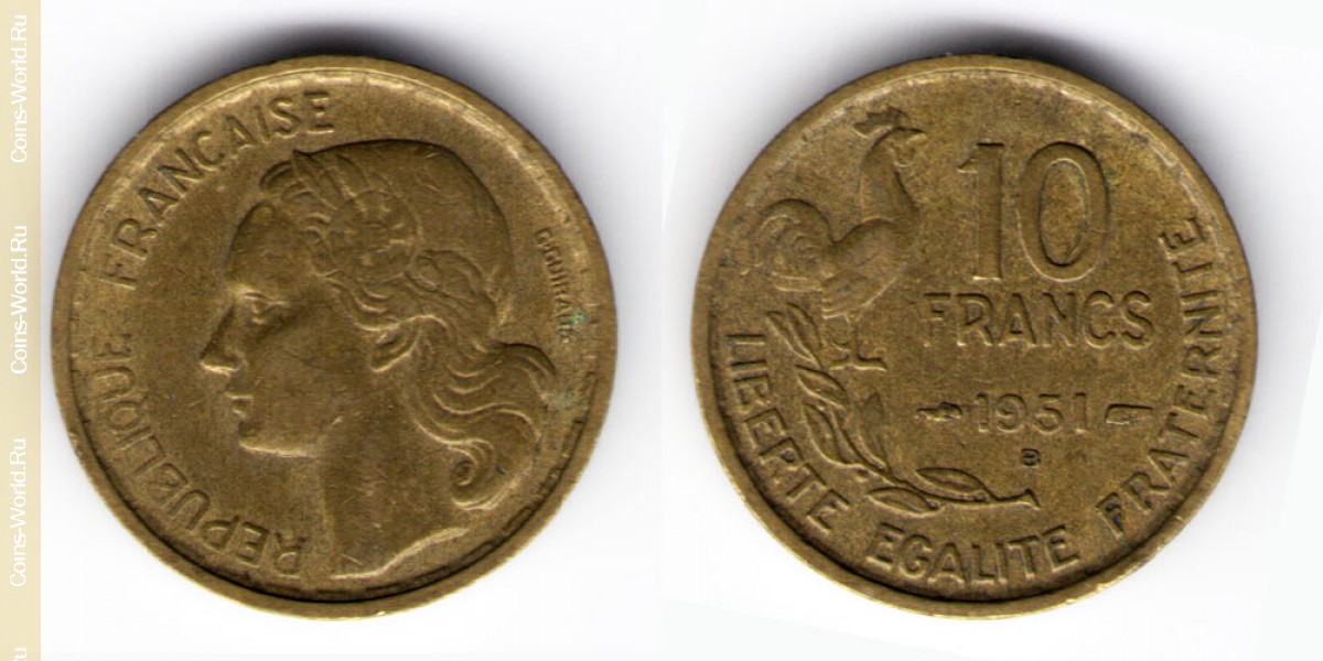 10 франков 1951 год Европа