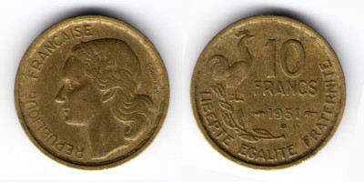 10 франков 1951 год