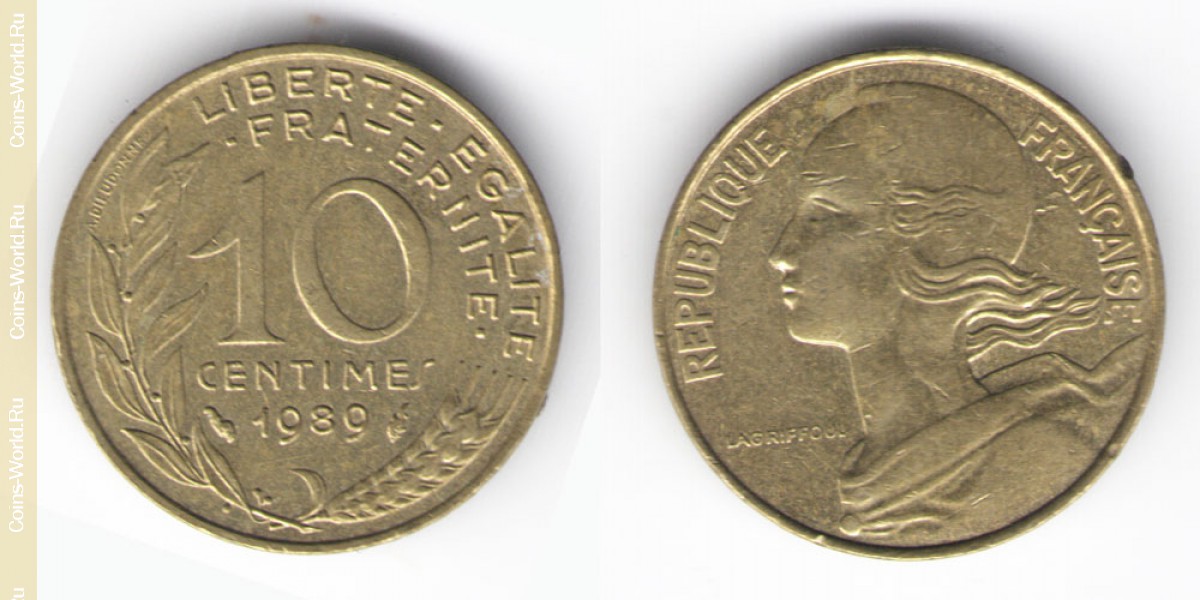 10 cêntimos 1989, França
