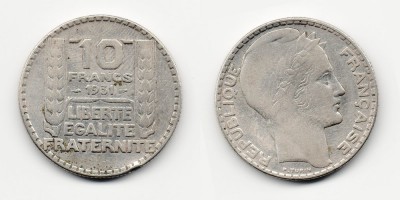 10 франков 1931 года