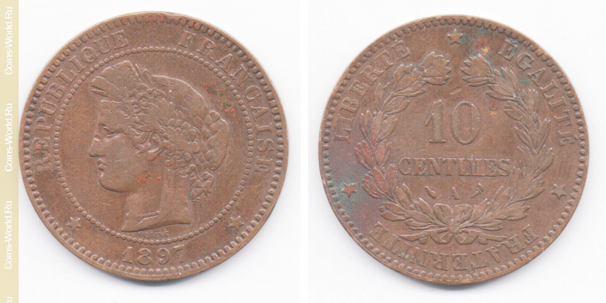 10 cêntimos 1897, França