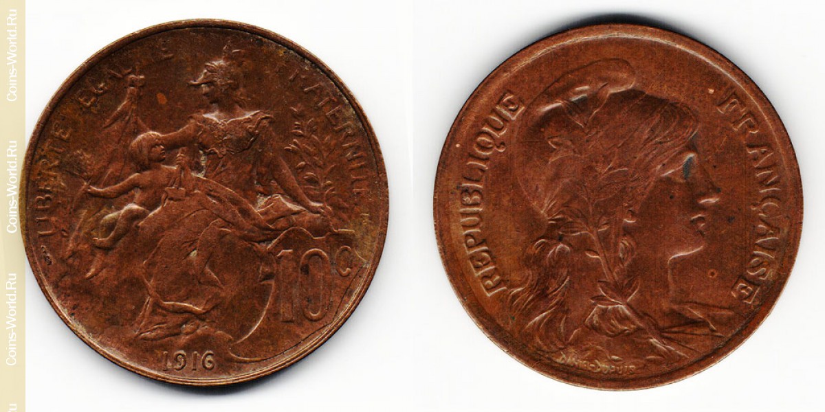 10 cêntimos 1916, França