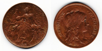 10 centimes 1916
