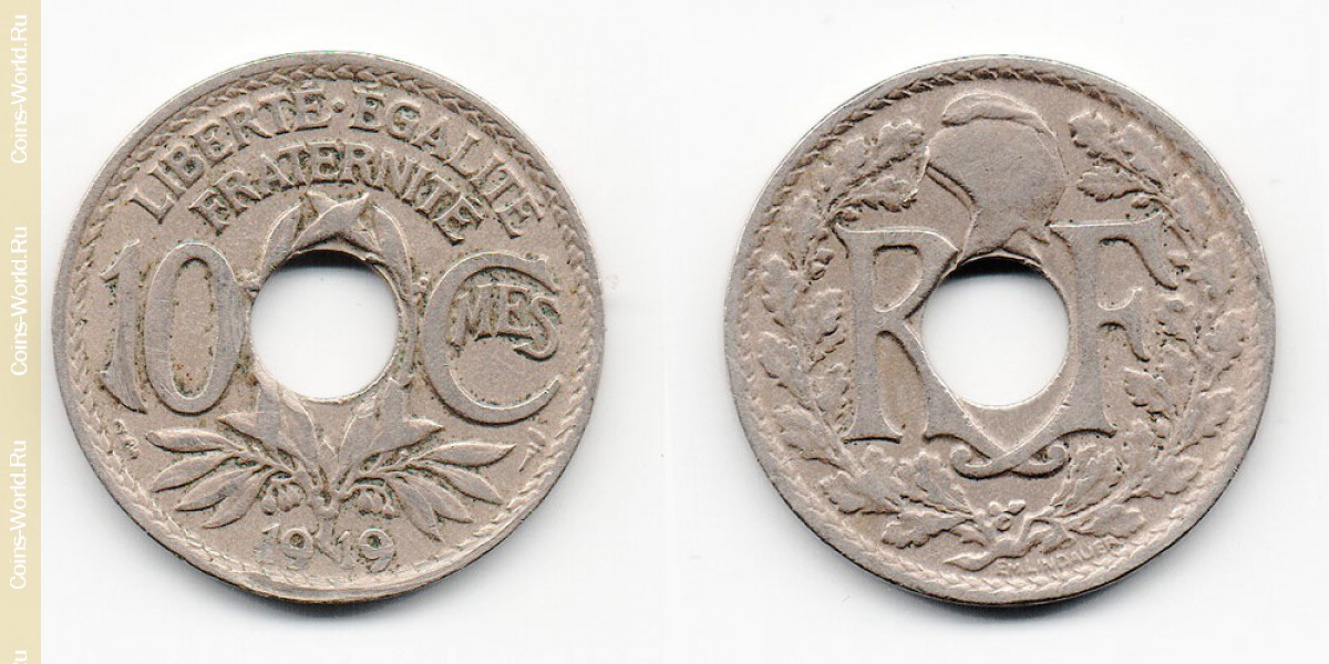10 cêntimos 1919, na França