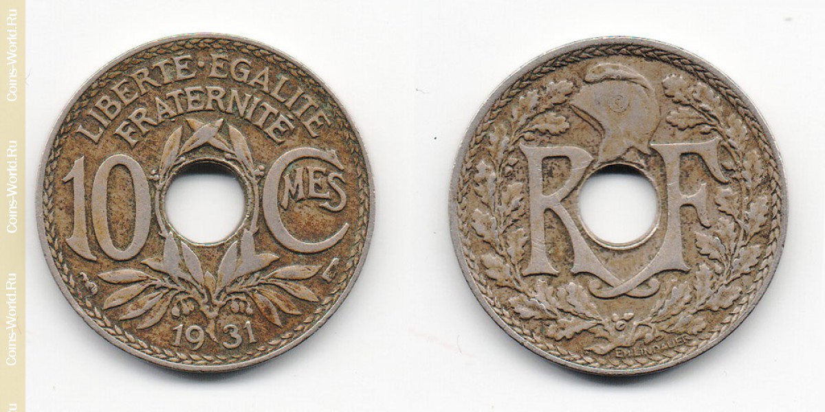 10 céntimos 1931, Francia