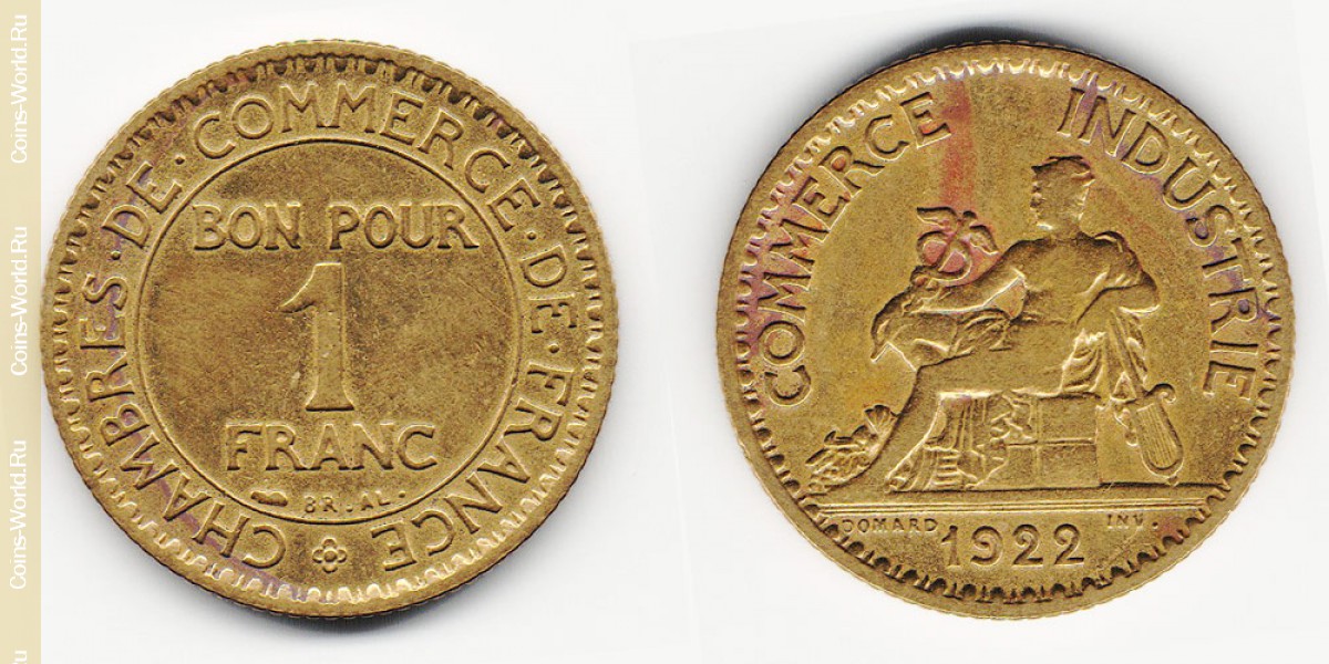 1 franc 1922 France
