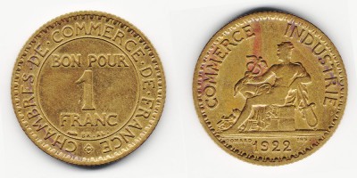 1 франк 1922 года