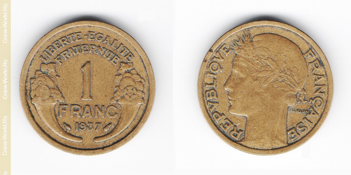 1 франк 1937 года Франция