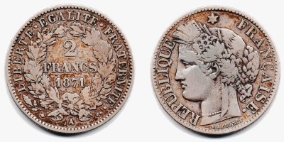 2 франка 1871 года А