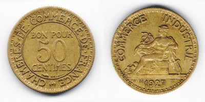 50 сантимов 1927 года