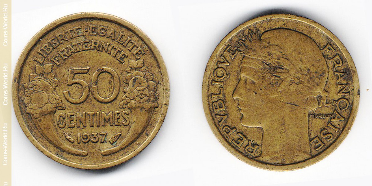 50 Centimes 1937 Frankreich